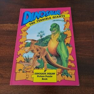 Vintage 1988 Dinosaur The Terrible Giants A Dinosaur Jigsaw Picture Puzzle Book